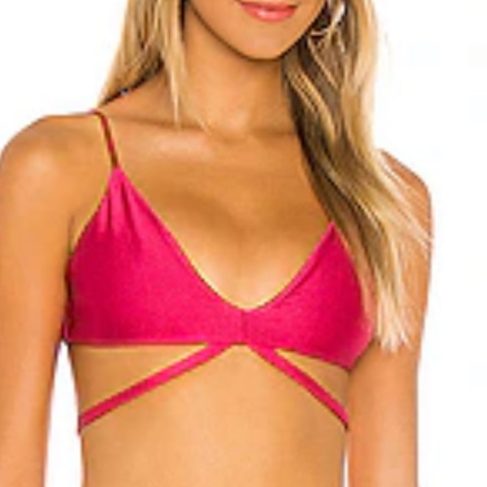 Revolve Ludo Bikini Top In Hot Tamale Michael Costello XS. Adjustable Straps New